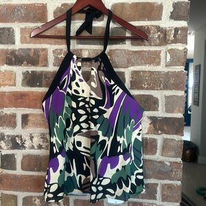 175 Kenneth Cole Tankini top only sz Large